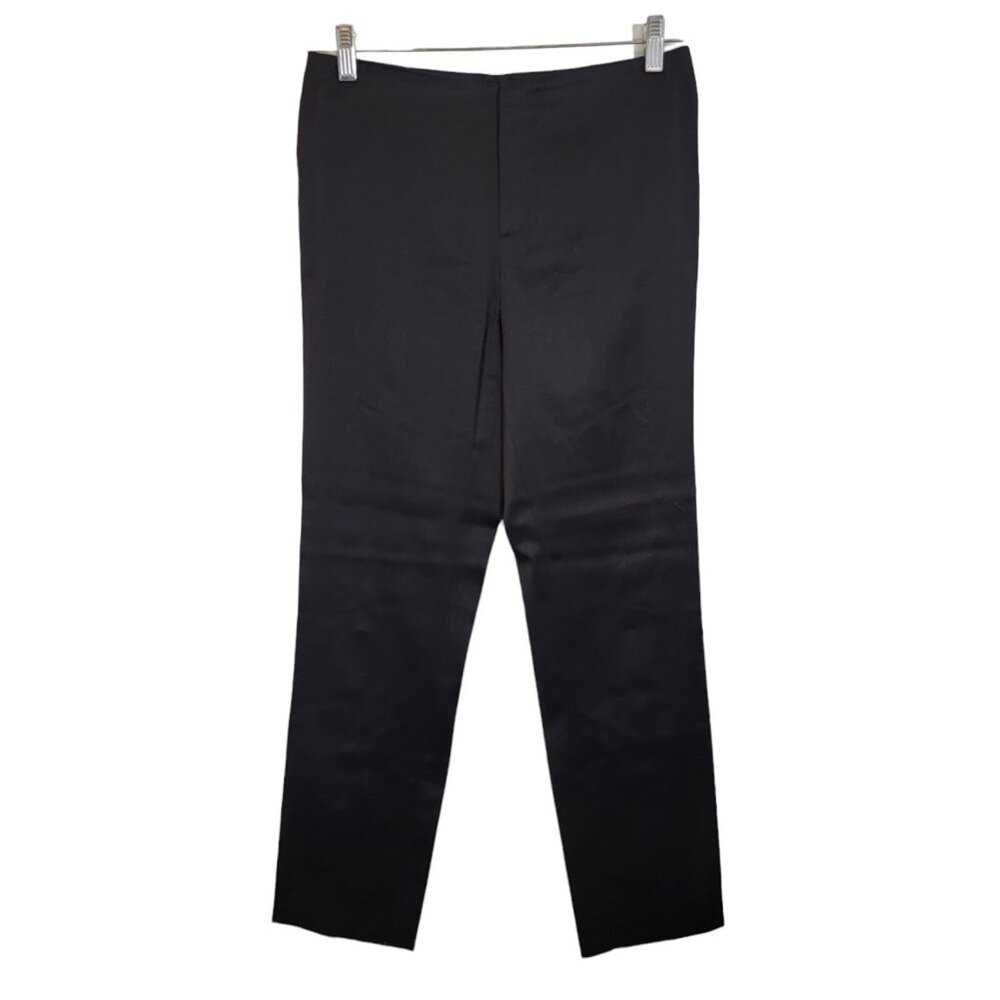 Vintage Ralph Lauren Purple Label Sz 4 Black‎ Satin Pants Material Tag Missing
